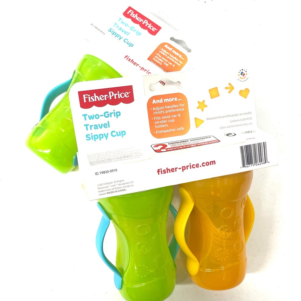 Fisher-Price Orange and Green Sippy Cups 4 cups